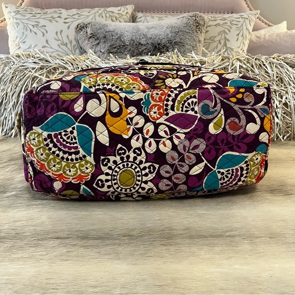 VERA BRADLEY Plum Crazy 2013 Weekender Bag Purple Blue Orange Y2K Travel Quilted - Picture 11 of 17